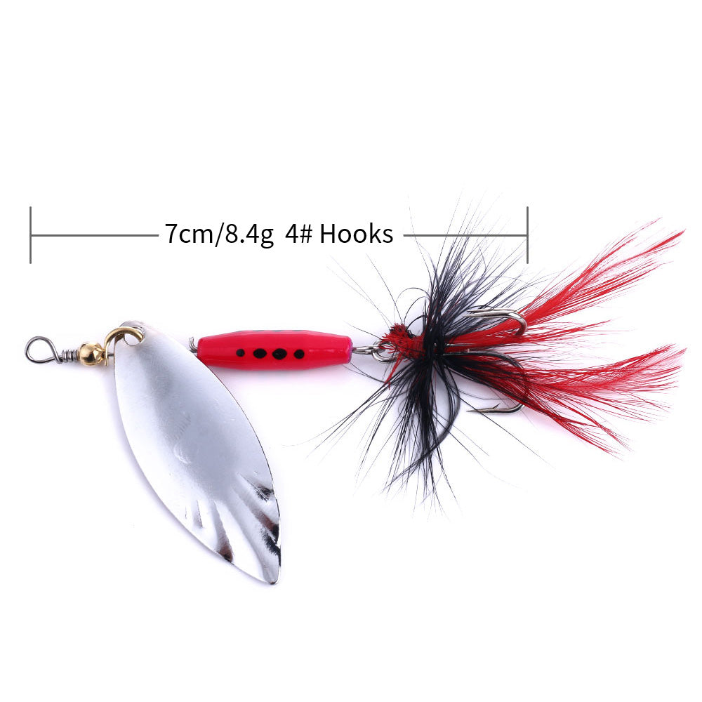 Metal Spinner Baits with Feather Tail