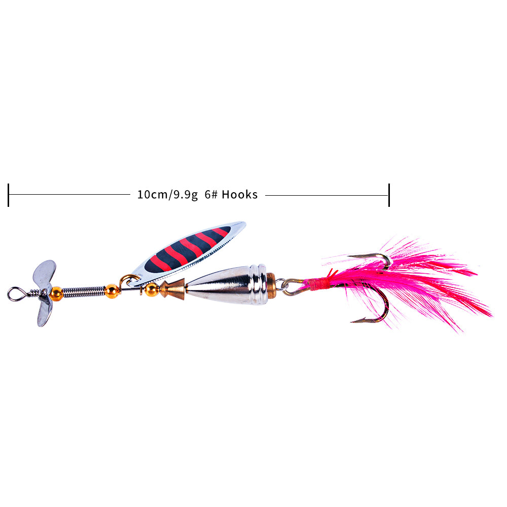 Metal Spinner Baits with Feather Tail