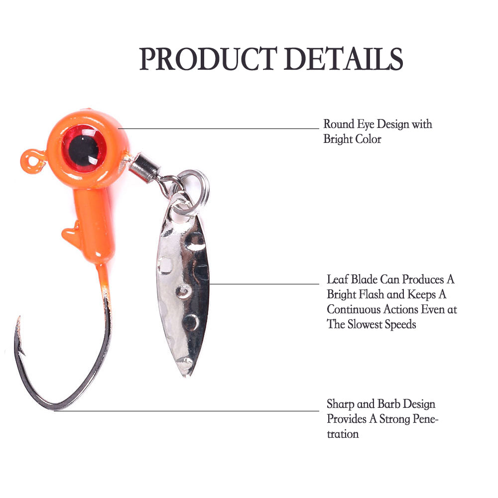 Jig Head Hooks with Willow Shaped Blade