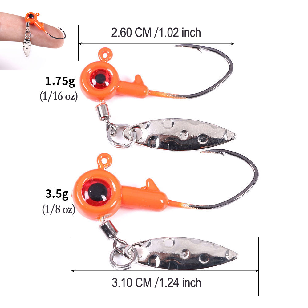 Jig Head Hooks with Willow Shaped Blade