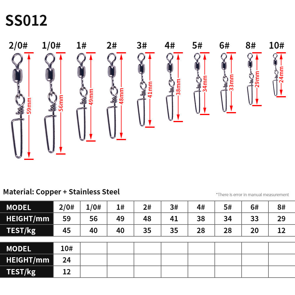 Fishing Snap Swivels Ball Bearing Swivels SS012