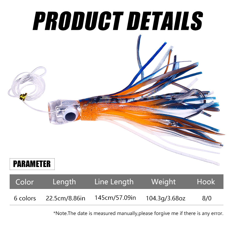 6pcs box set 22CM 100G Trolling Octopus Buzzbait Skirt Baits