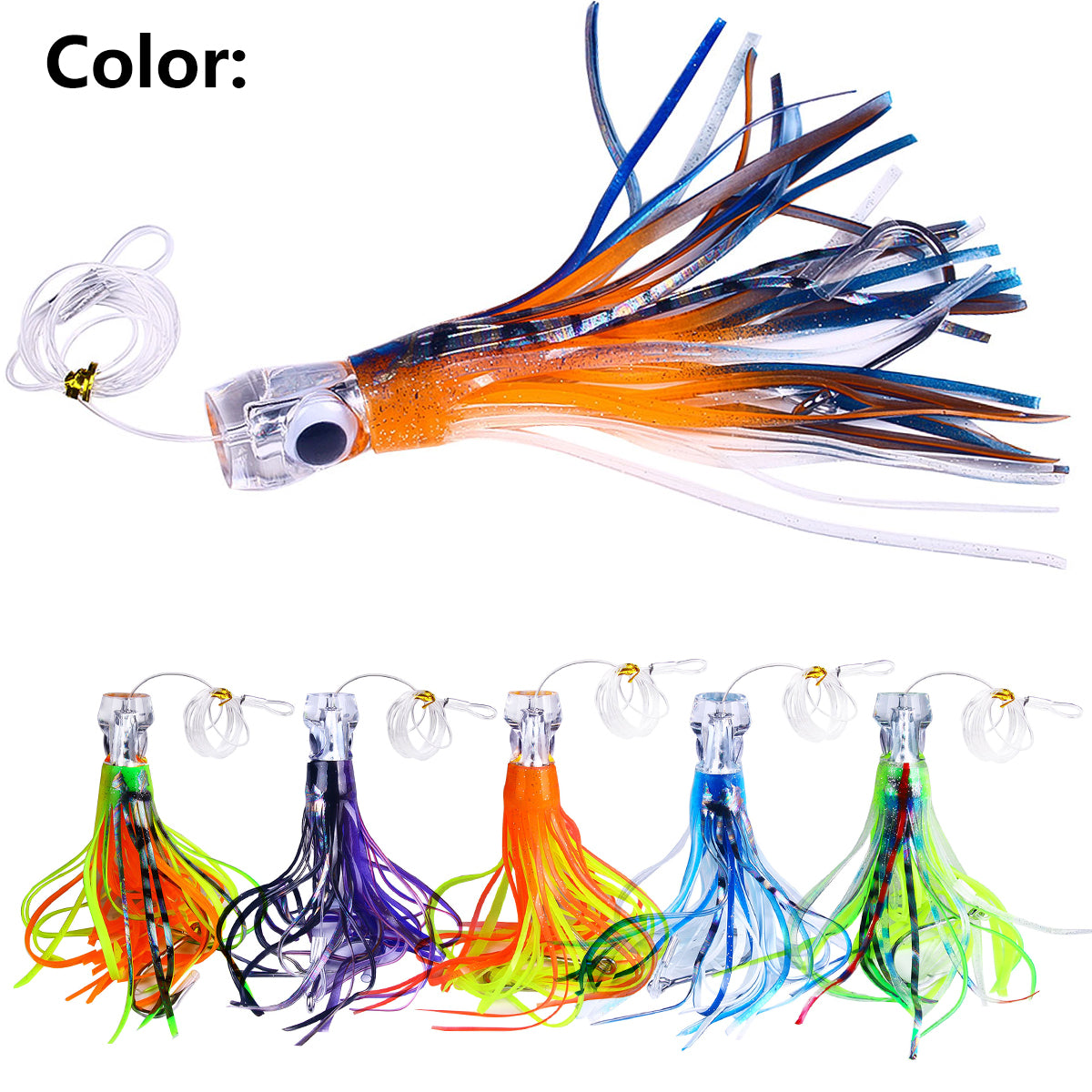 6pcs box set 22CM 100G Trolling Octopus Buzzbait Skirt Baits