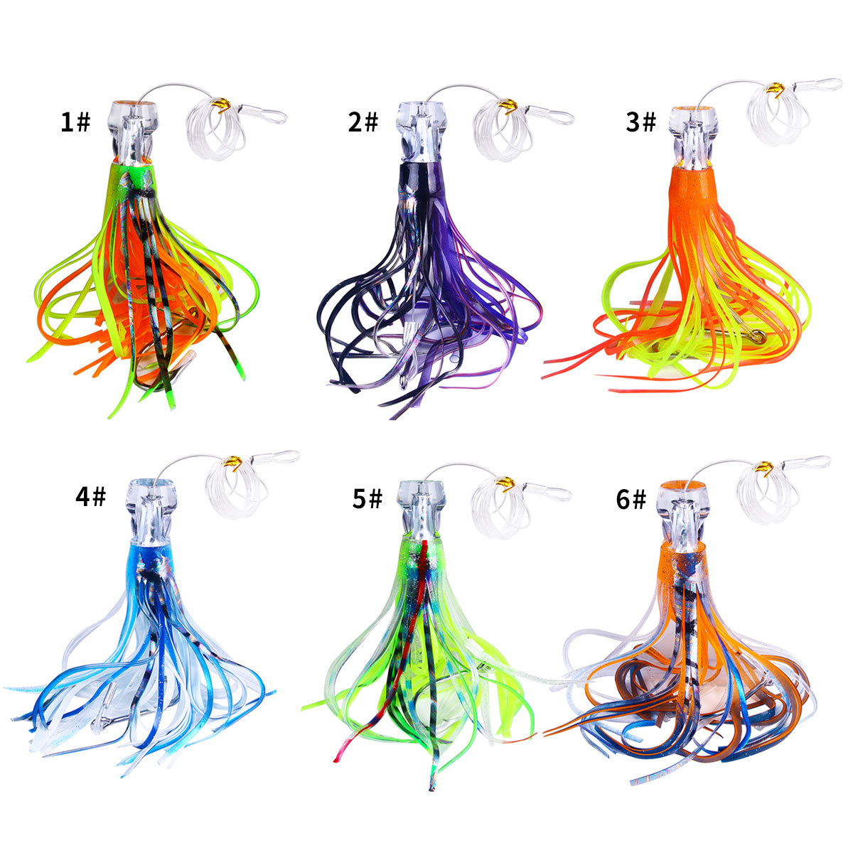 6pcs box set 22CM 100G Trolling Octopus Buzzbait Skirt Baits