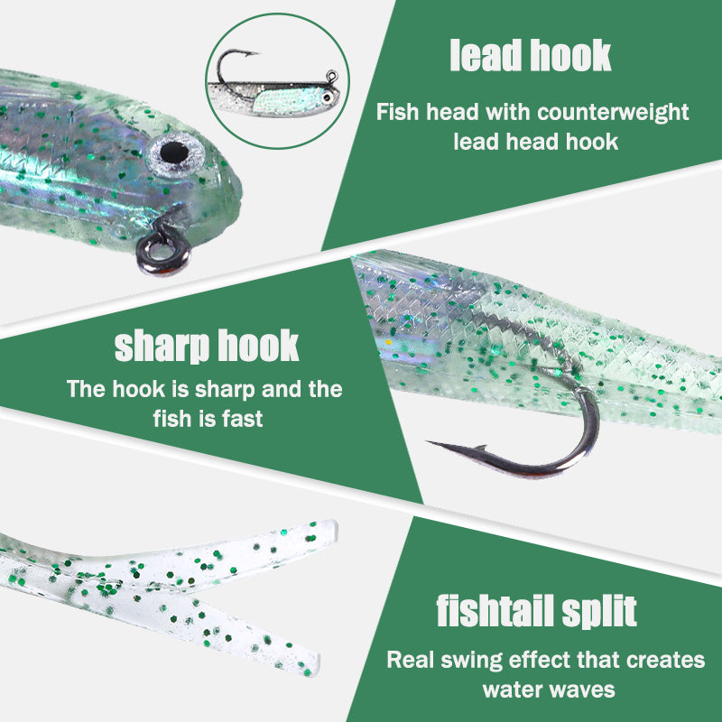 7CM 5.5G 5pcs/pack Pre-Rigged Soft Bait Lure