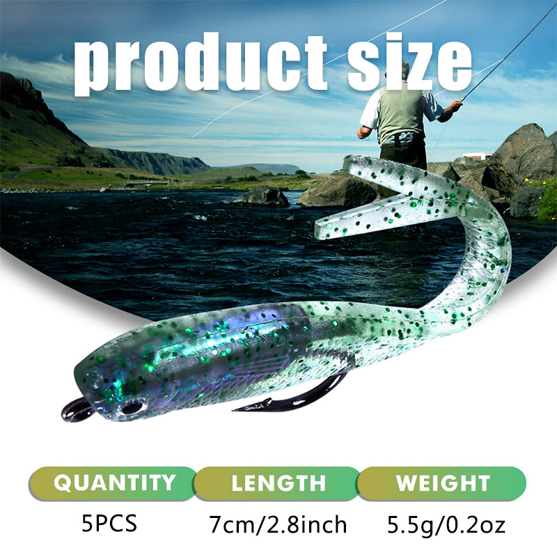 7CM 5.5G 5pcs/pack Pre-Rigged Soft Bait Lure