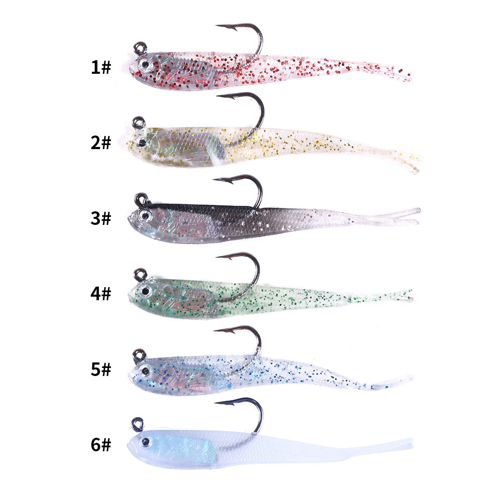 7CM 5.5G 5pcs/pack Pre-Rigged Soft Bait Lure