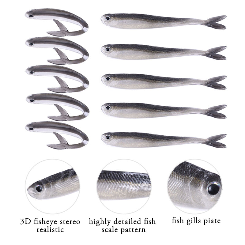 3 1/7in 1/16oz Soft Silicone Lure 10pcs