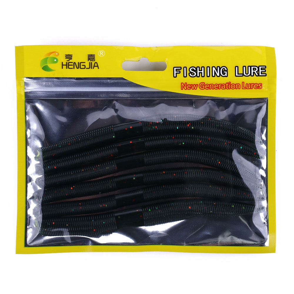 Soft Worm Plastic Lures Kit Bass Fishing