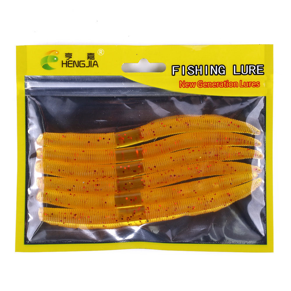 Soft Worm Plastic Lures Kit Bass Fishing