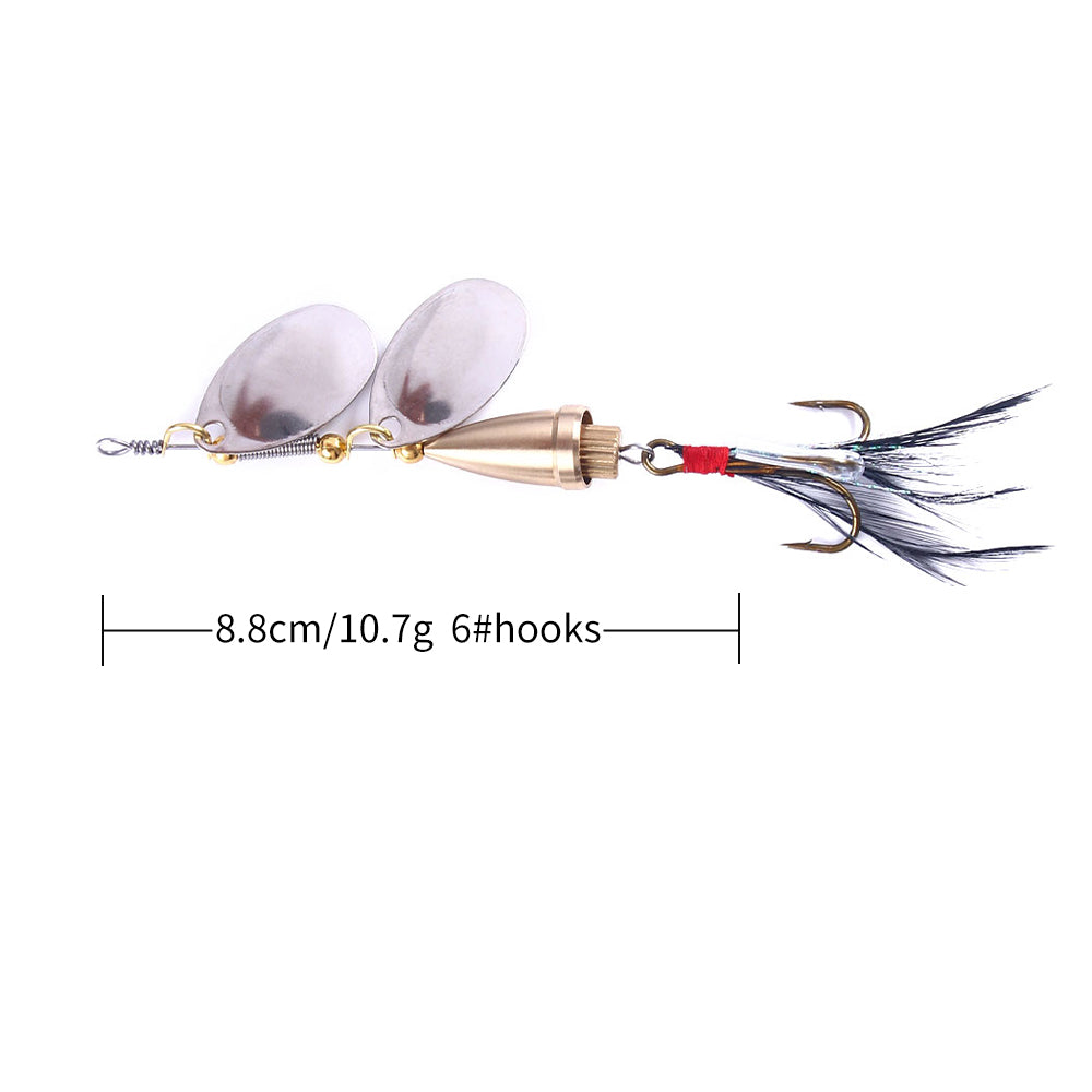 Metal Spinner Baits with Feather Tail