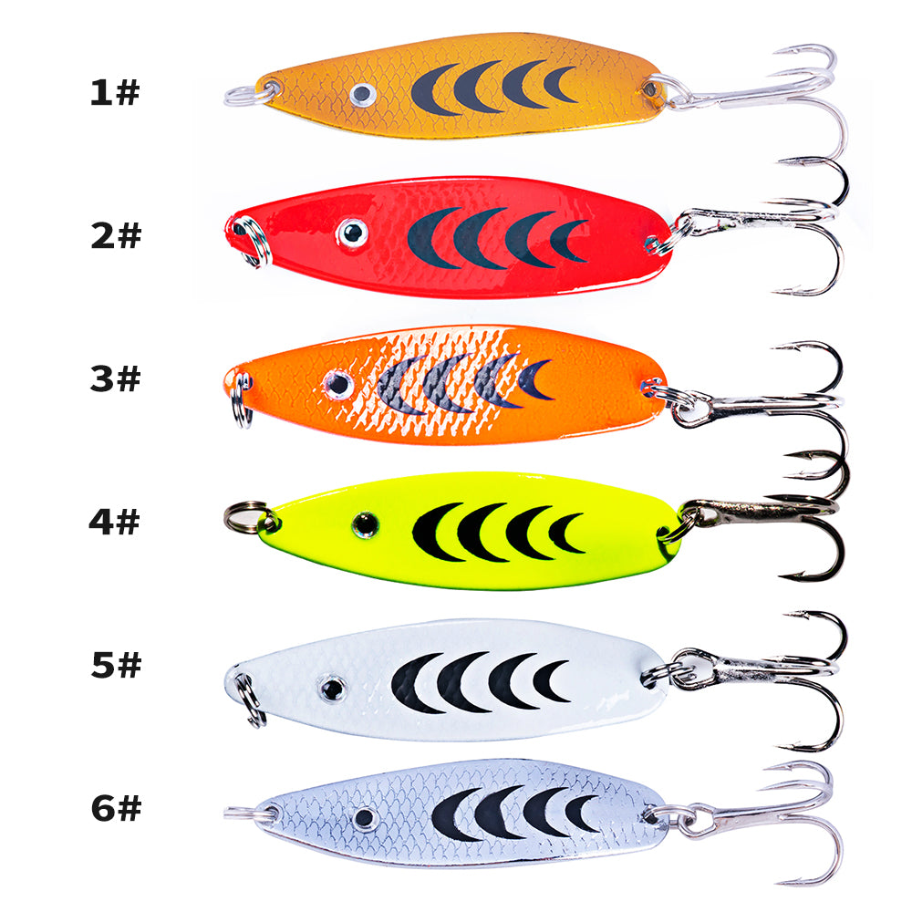 1.96'' 0.23oz Metal Spoon Lures with Black Shape