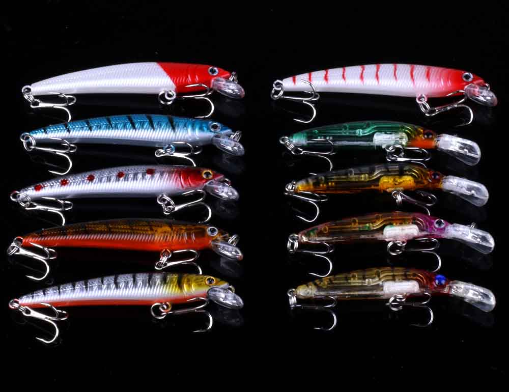 56pc/lot-Mixed-Fishing-Lure-Set-Minnow-Lure-Crank-Baits-Hooks-HENGJIA