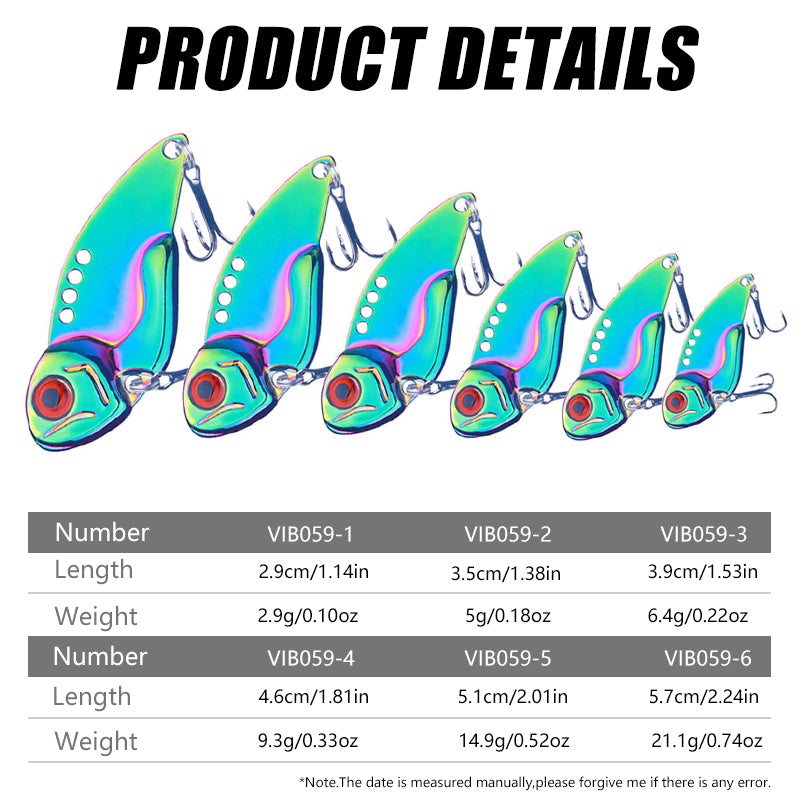 3G 5G 7G 10G 15G 20G VIB Colorful Metal Baits