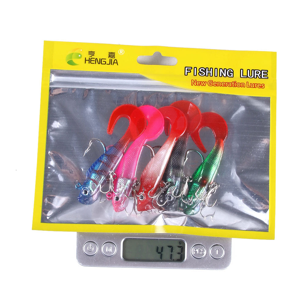 7CM 9G Soft Pre-Rigged Jig Paddle Tail Swimbaits Lure