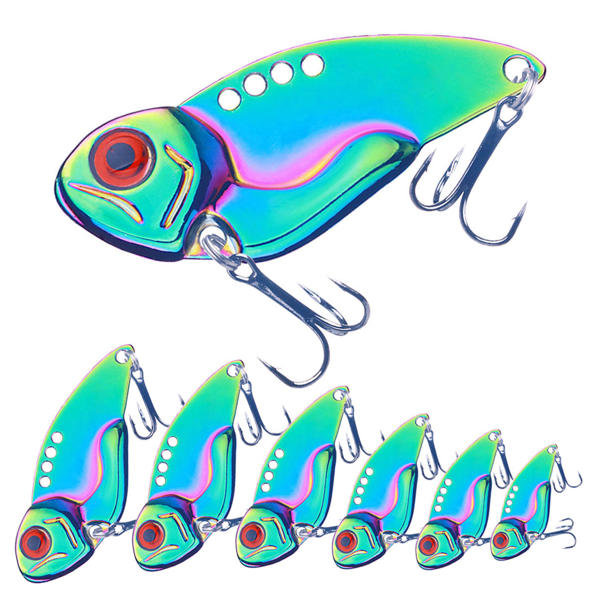 6PCS Blade Metal VIB Fishing Lures Wobbler Vibration Baits Trout Bass Pike  Perch