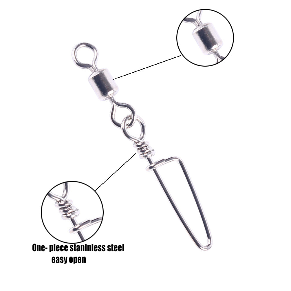 Fishing Ball Bearing Swivel with Coastlock Snap
