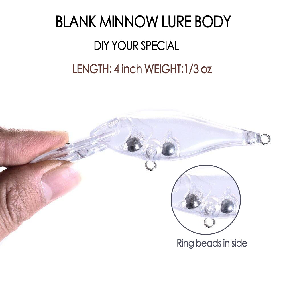 3 7/8in 5/16oz Unpainted Blank Minnow 50pcs