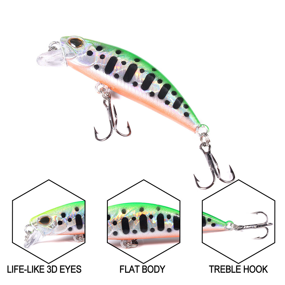 2 1/2in 1/5oz Sinking Minnow Lure Bait