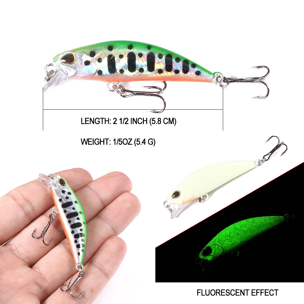 2 1/2in 1/5oz Sinking Minnow Lure Bait