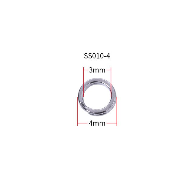 50pcs Stainless Steel Fishing Ring  Split Rings Change Hook Connector Tool SS010