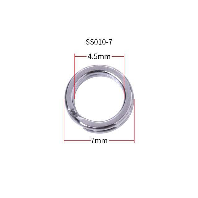 50pcs Stainless Steel Fishing Ring  Split Rings Change Hook Connector Tool SS010