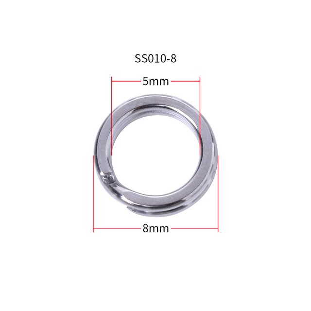 50pcs Stainless Steel Fishing Ring  Split Rings Change Hook Connector Tool SS010