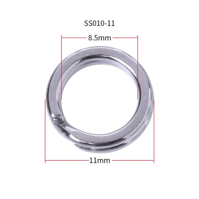 50pcs Stainless Steel Fishing Ring  Split Rings Change Hook Connector Tool SS010