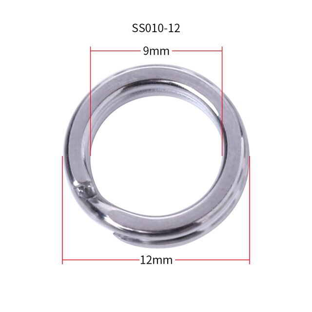 50pcs Stainless Steel Fishing Ring  Split Rings Change Hook Connector Tool SS010
