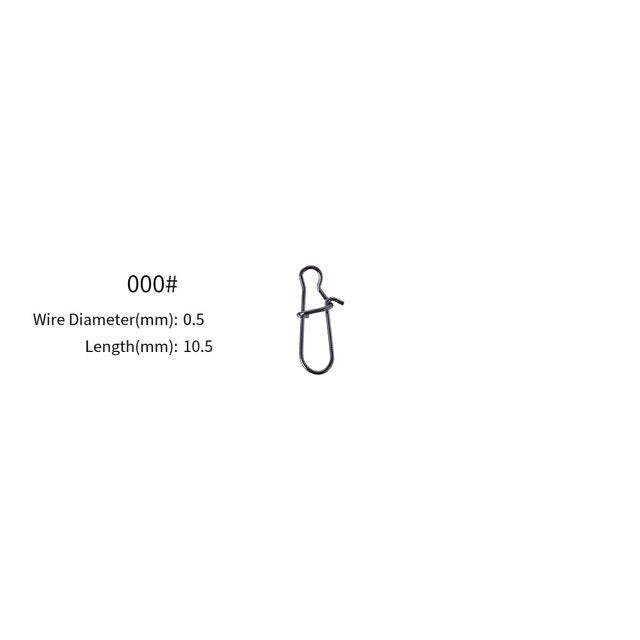 50pcs/bag Stainless Steel Hook Connector Fishing Accessories SS002