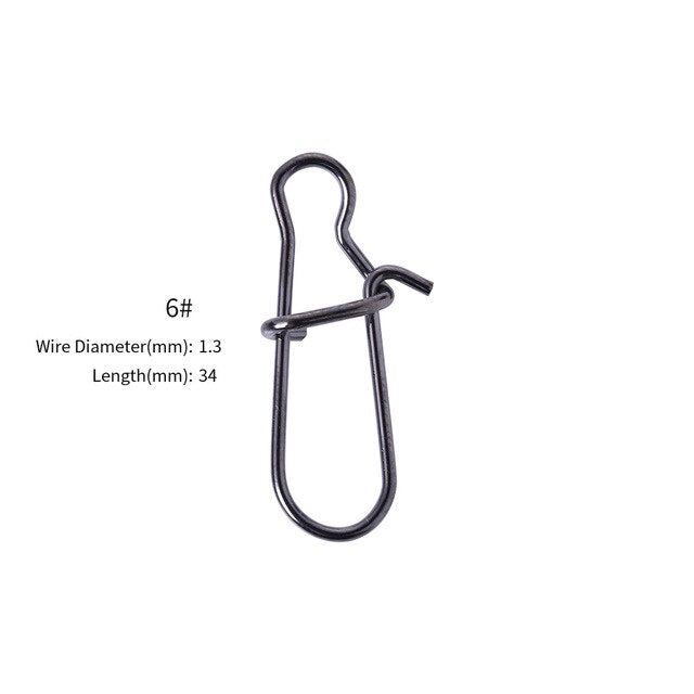 50pcs/bag Stainless Steel Hook Connector Fishing Accessories SS002