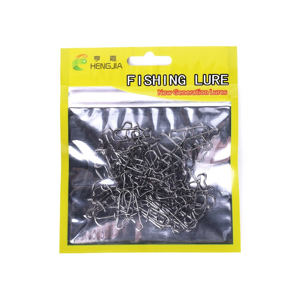 50pcs/bag Stainless Steel Hook Connector Fishing Accessories SS002