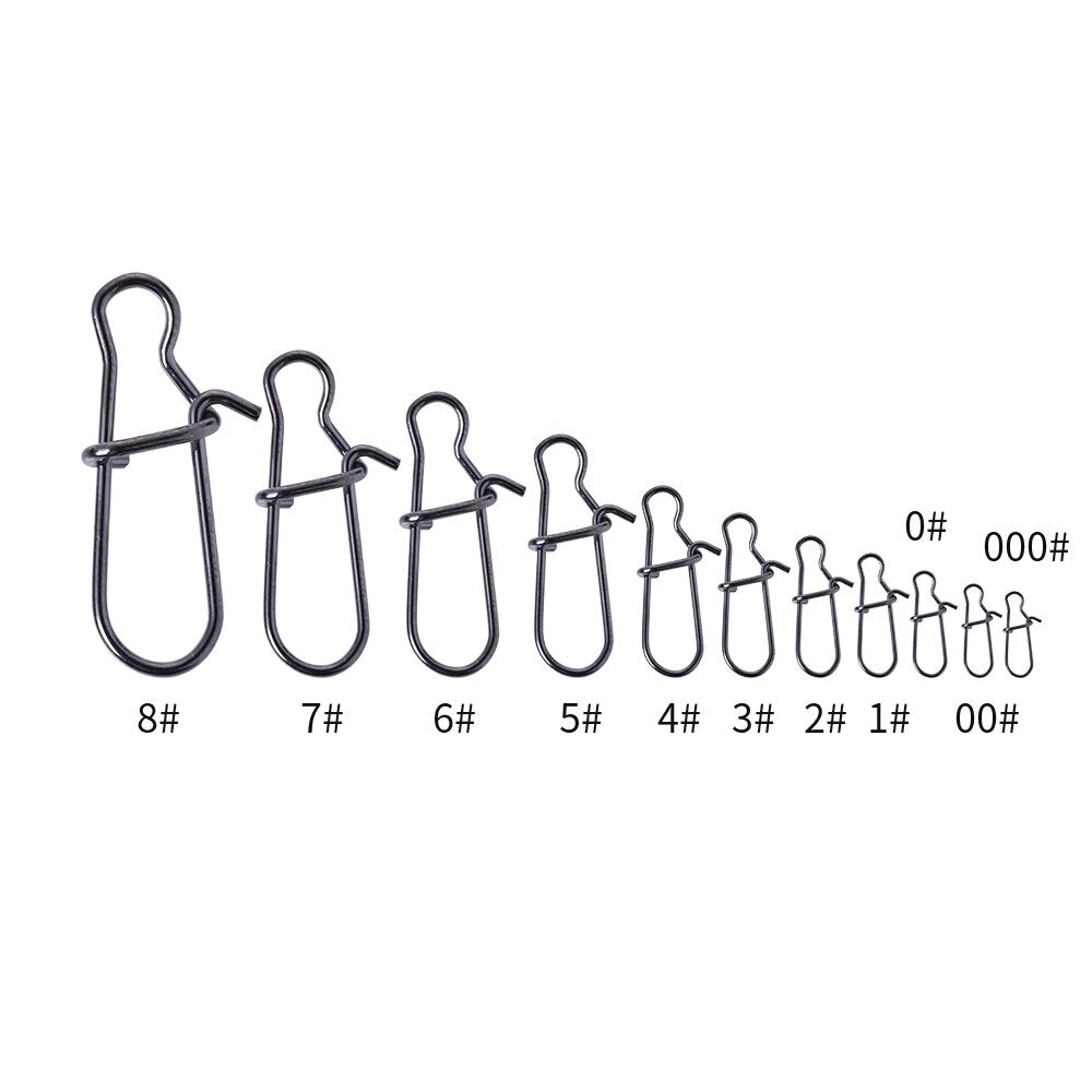 50pcs/bag Stainless Steel Hook Connector Fishing Accessories SS002