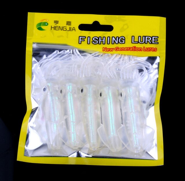 4in 2/7oz Luminous Soft Lure 5pcs