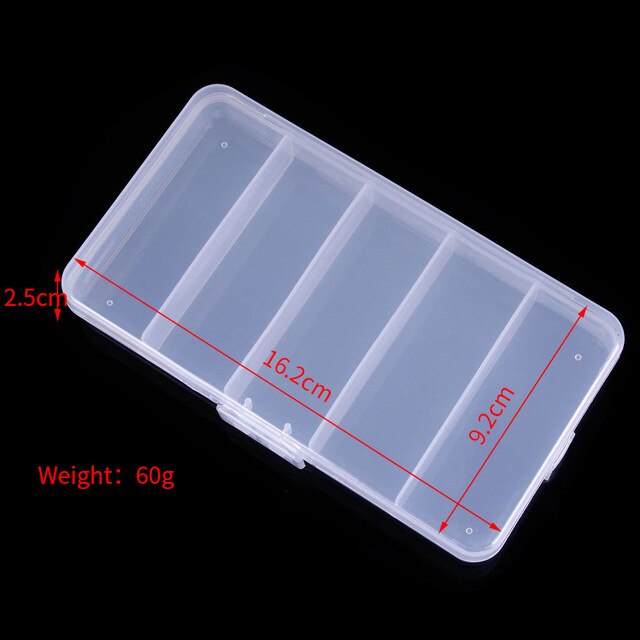 Transparent 5 Compartments Fishing Box QT024