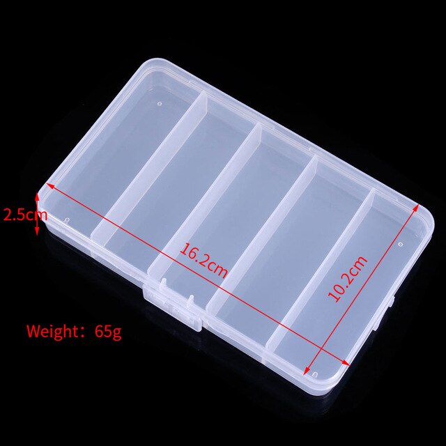 Transparent 5 Compartments Fishing Box QT024