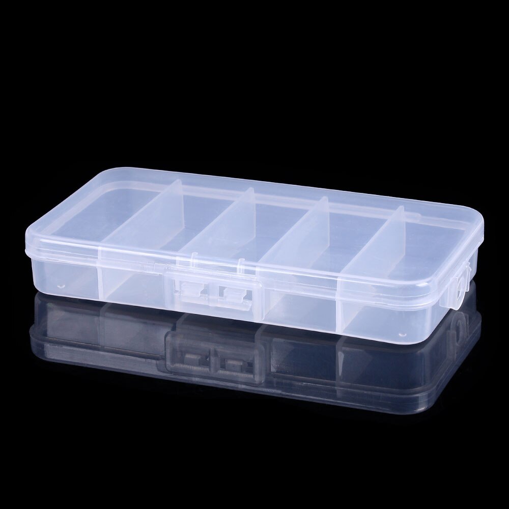 Transparent 5 Compartments Fishing Box QT024