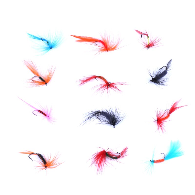 Multicolor Fly Trout Fishing Hooks 12pcs