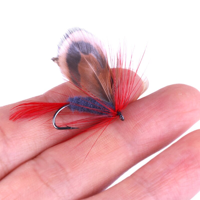 Multicolor Fly Trout Fishing Hooks 12pcs