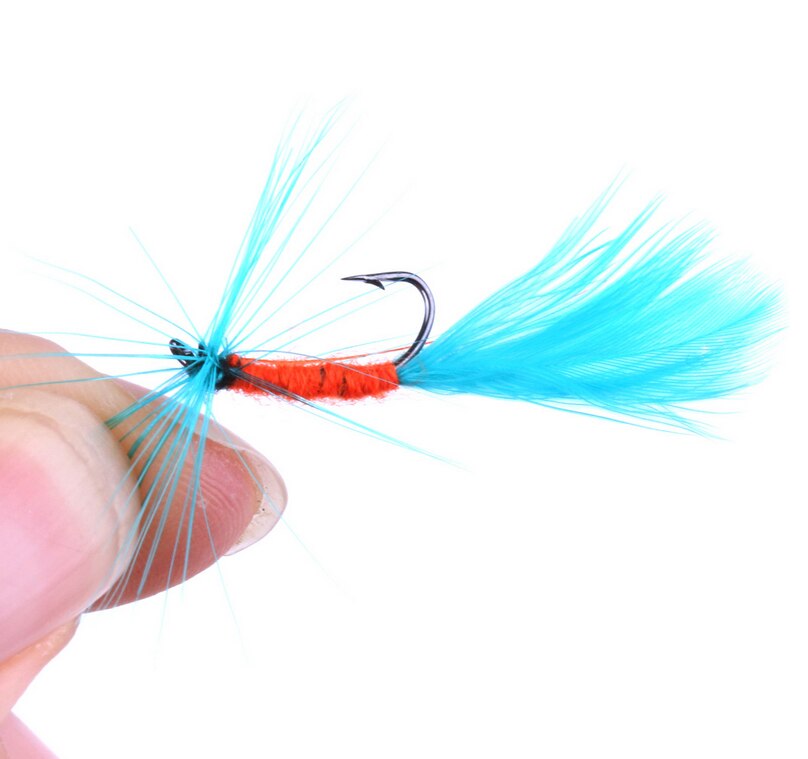 Multicolor Fly Trout Fishing Hooks 12pcs