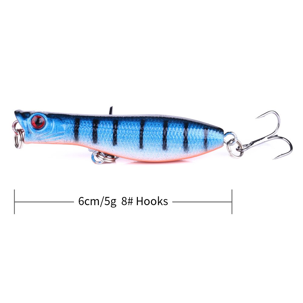 2 1/3in 5/28oz Popper Lures 5pcs