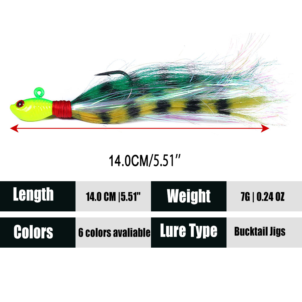 Bucktail Jig Soft Feather Tail Swimbait