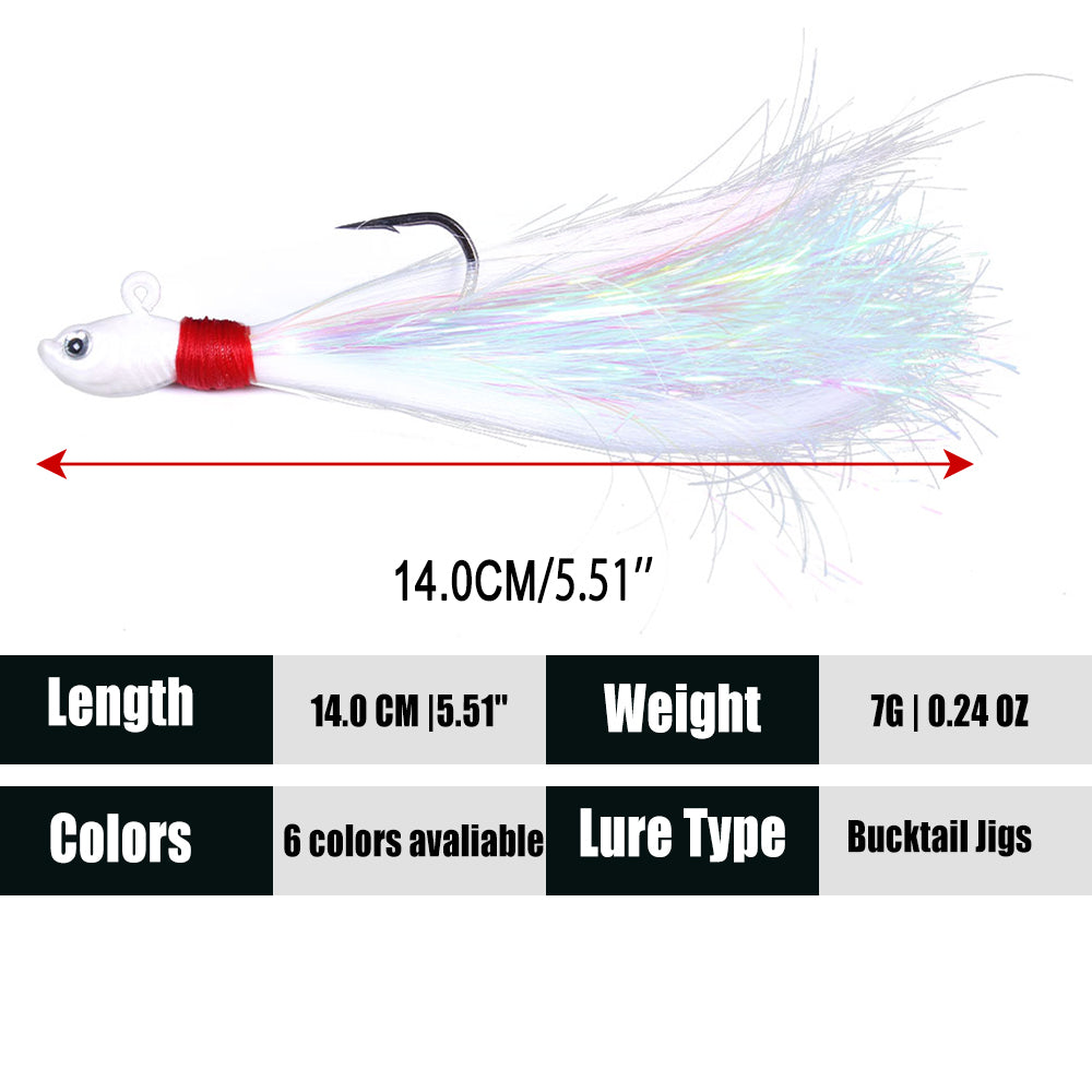 Bucktail Jig Soft Feather Tail Swimbait