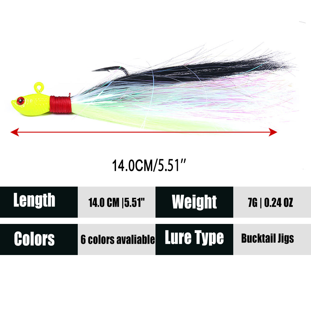 Bucktail Jig Soft Feather Tail Swimbait