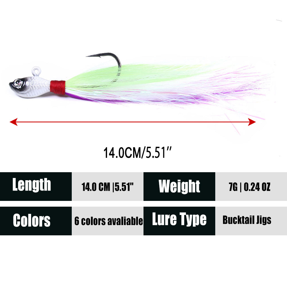 Bucktail Jig Soft Feather Tail Swimbait