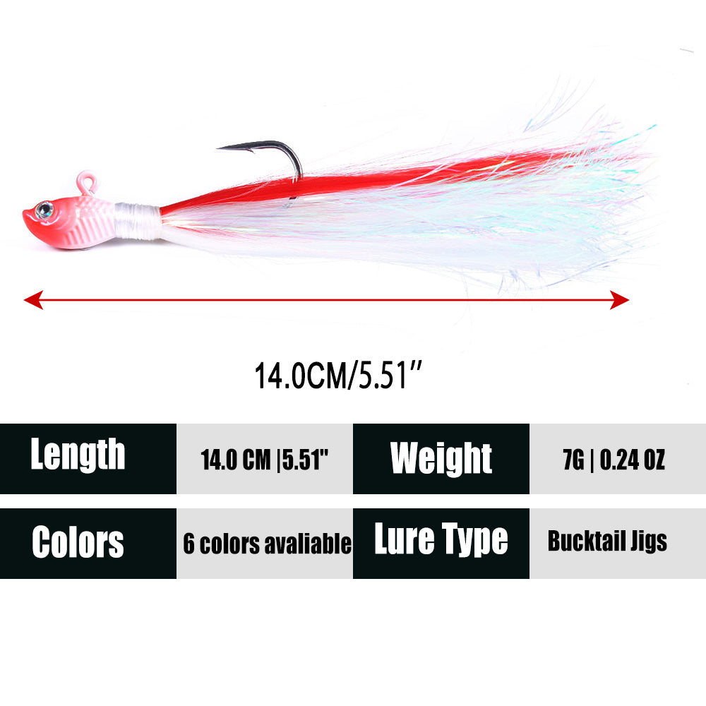 Bucktail Jig Soft Feather Tail Swimbait