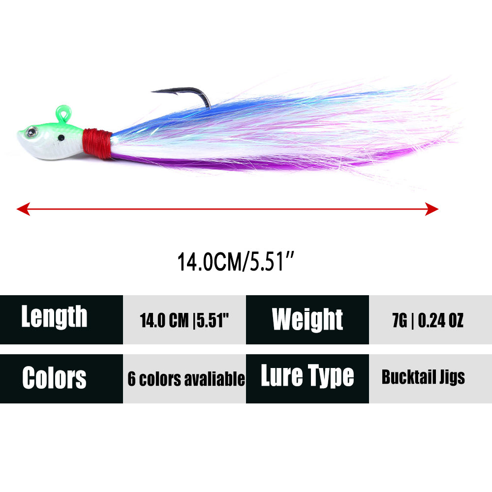 Bucktail Jig Soft Feather Tail Swimbait