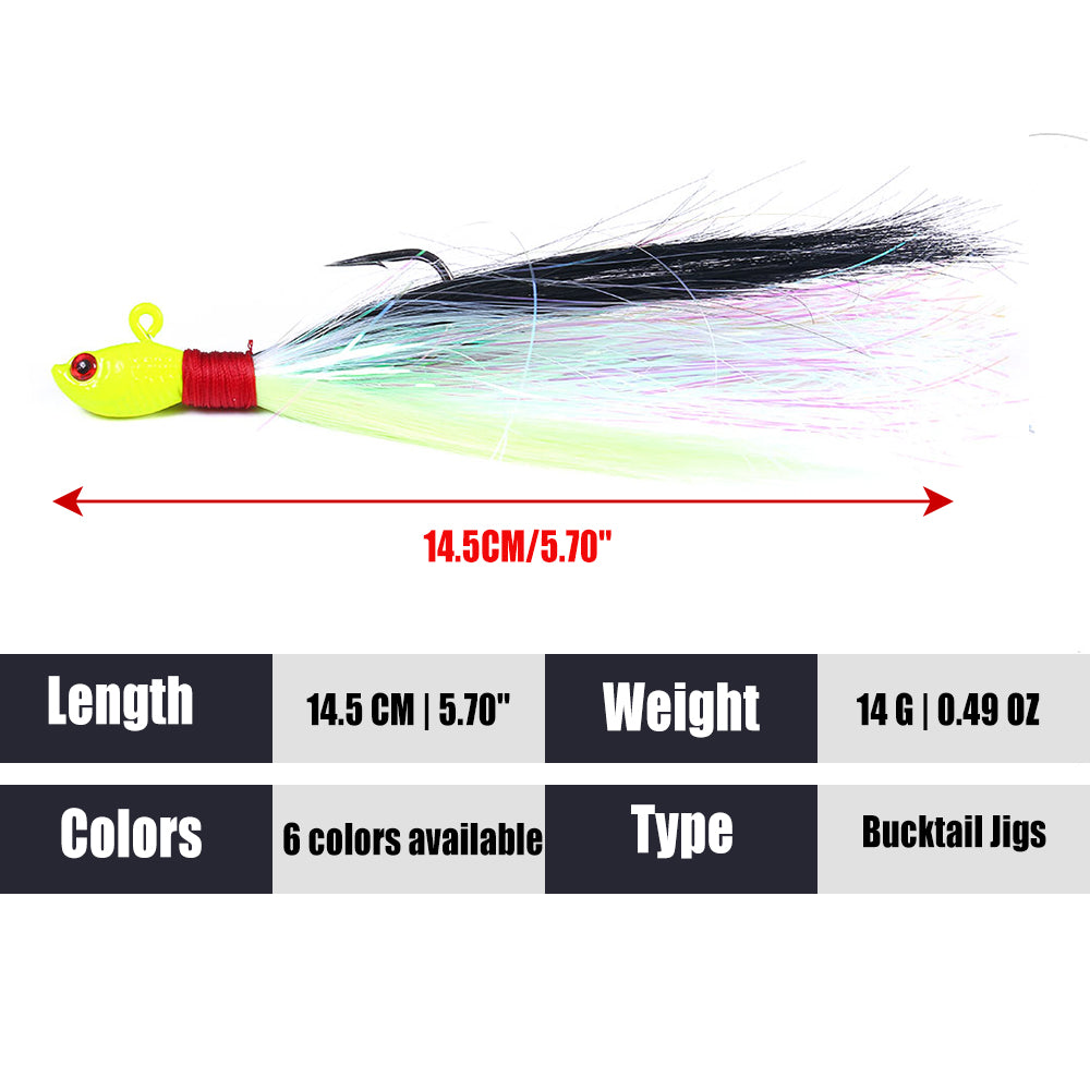 Bucktail Jig Soft Feather Tail Swimbait
