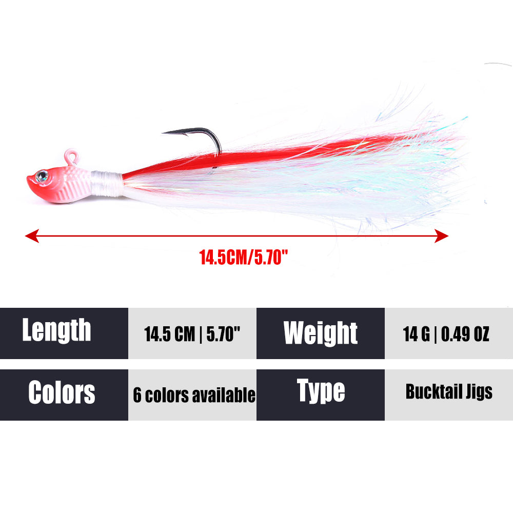 Bucktail Jig Soft Feather Tail Swimbait