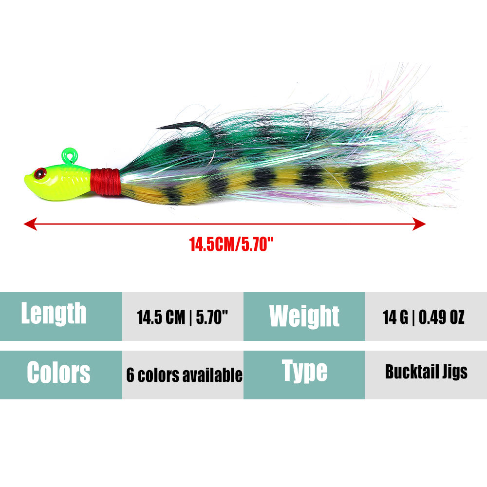 Bucktail Jig Soft Feather Tail Swimbait